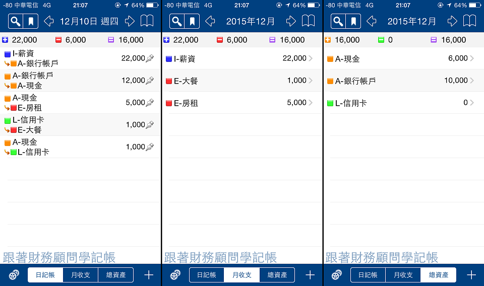 MyAssetPro記帳範例